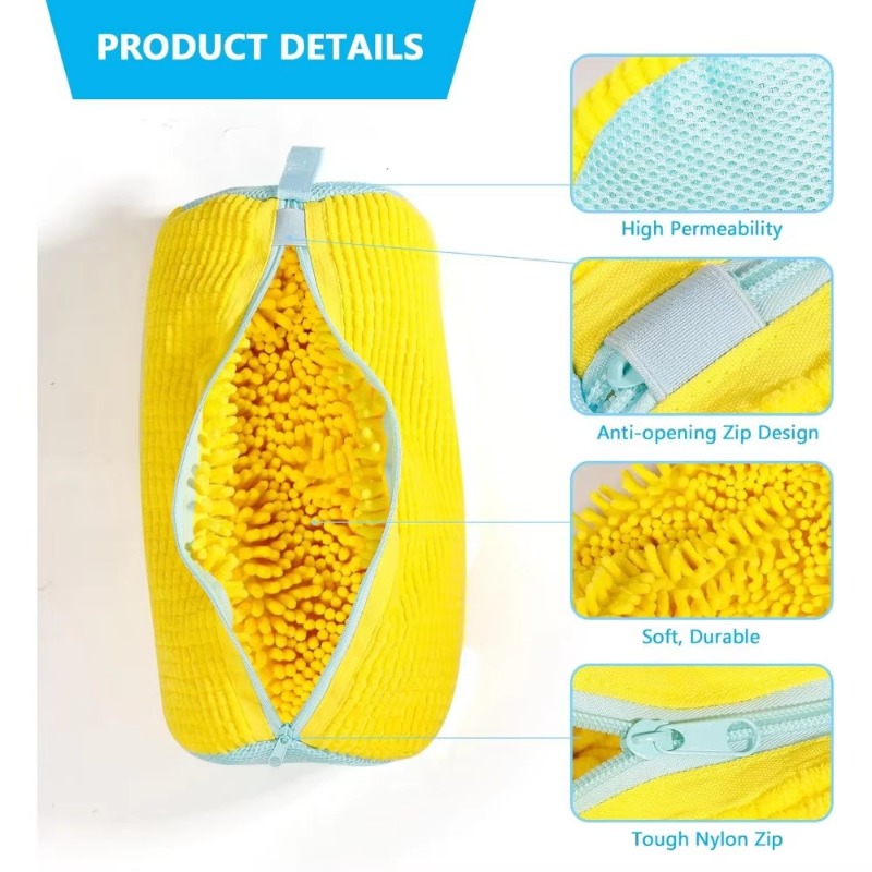 Sneaker Protector - 靴用洗濯ネット、ポリエステルメッシュ製、洗濯用、パッド付きスニーカー保護カバー、洗濯機で洗える、日常使いに最適な靴収納バッグ。