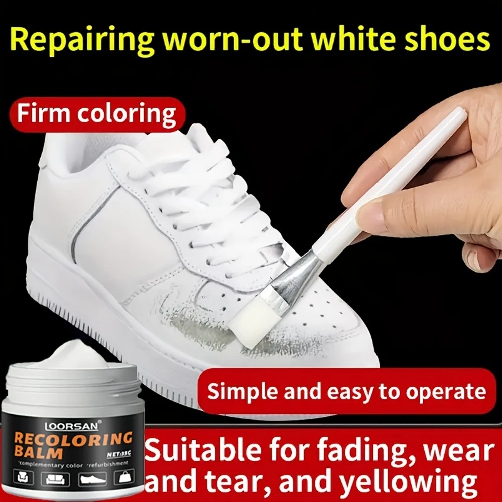 Sneaker Cleaner - ホワイトシューエッジレストアラー 35g プロフェッショナルリペアクリーム スニーカー、ブーツ、革製品用 簡単塗布 色補修