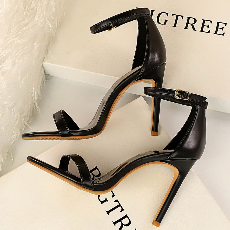Shoe Tree - BIGTREE 靴夏の女性のサンダルピープトウハイヒールセクシーなパーティーシューズスティレットヒール 10 Smtiletto 10 センチメートルハイヒールサンダル
