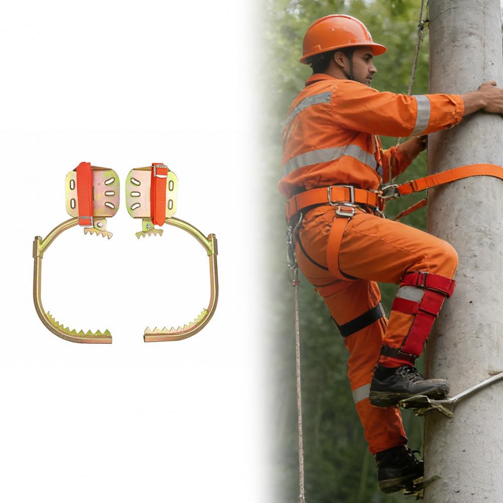 Shoe Tree - 1セットツリークライミングスパイク調整可能な電気技師用ポールクライミングシューズ、鋸歯付き滑り止めツリーピッキング作業用クライミングギア