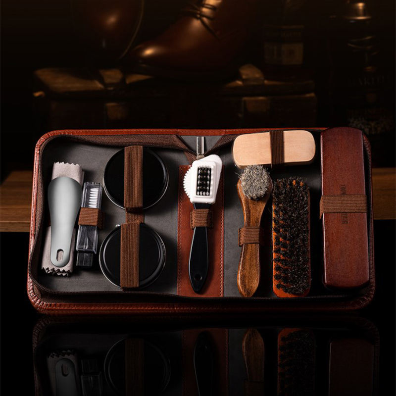 馬の毛-靴ブラシセット,革の手入れ,掃除,研磨ツール,靴クリ - Leather Shoe Polish のレビューと価格