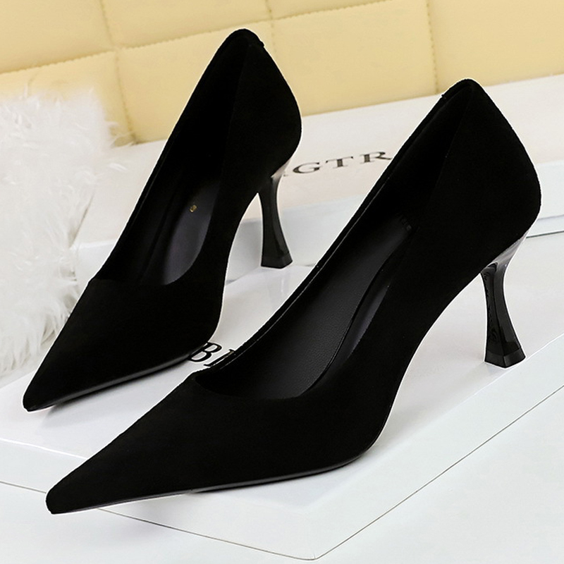 BIGTREE 靴スエード黒人女性パンプスワイングラスとハイ - Shoe Tree のレビューと価格