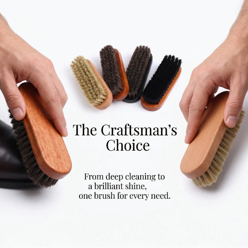 1PC 木製靴ブラシ馬毛の優しいケア革靴のクリーニングと研磨 - Leather Shoe Polish のレビューと価格