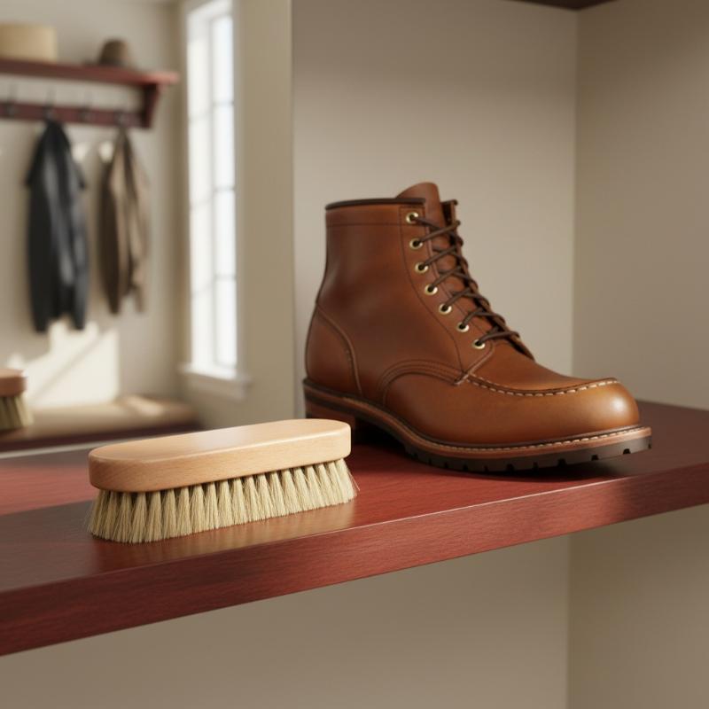 1PC 木製靴ブラシ馬毛の優しいケア革靴のクリーニングと研磨 - Leather Shoe Polish のレビューと価格