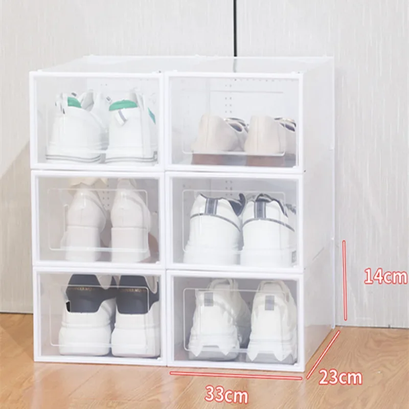折りたたみ式透明プラスチック収納ボックス、フリップカバー引き - Sneaker Box のレビューと価格
