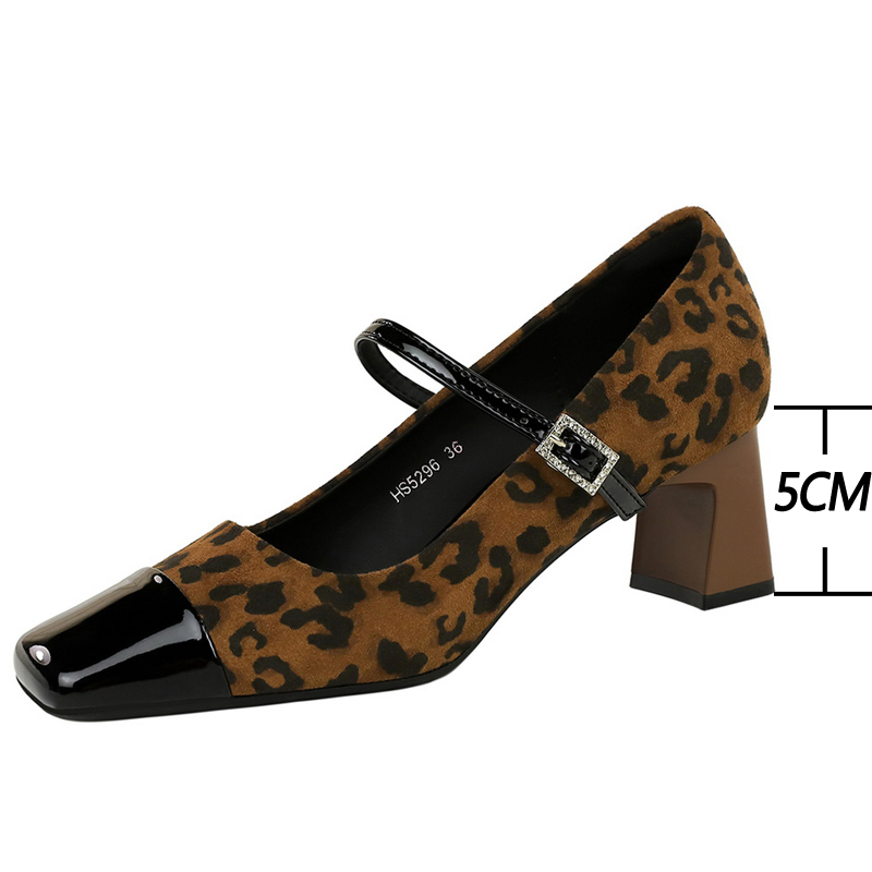 BIGTREE 靴ヒョウ柄女性パンプススエードミドルヒールシ - Shoe Tree のレビューと価格