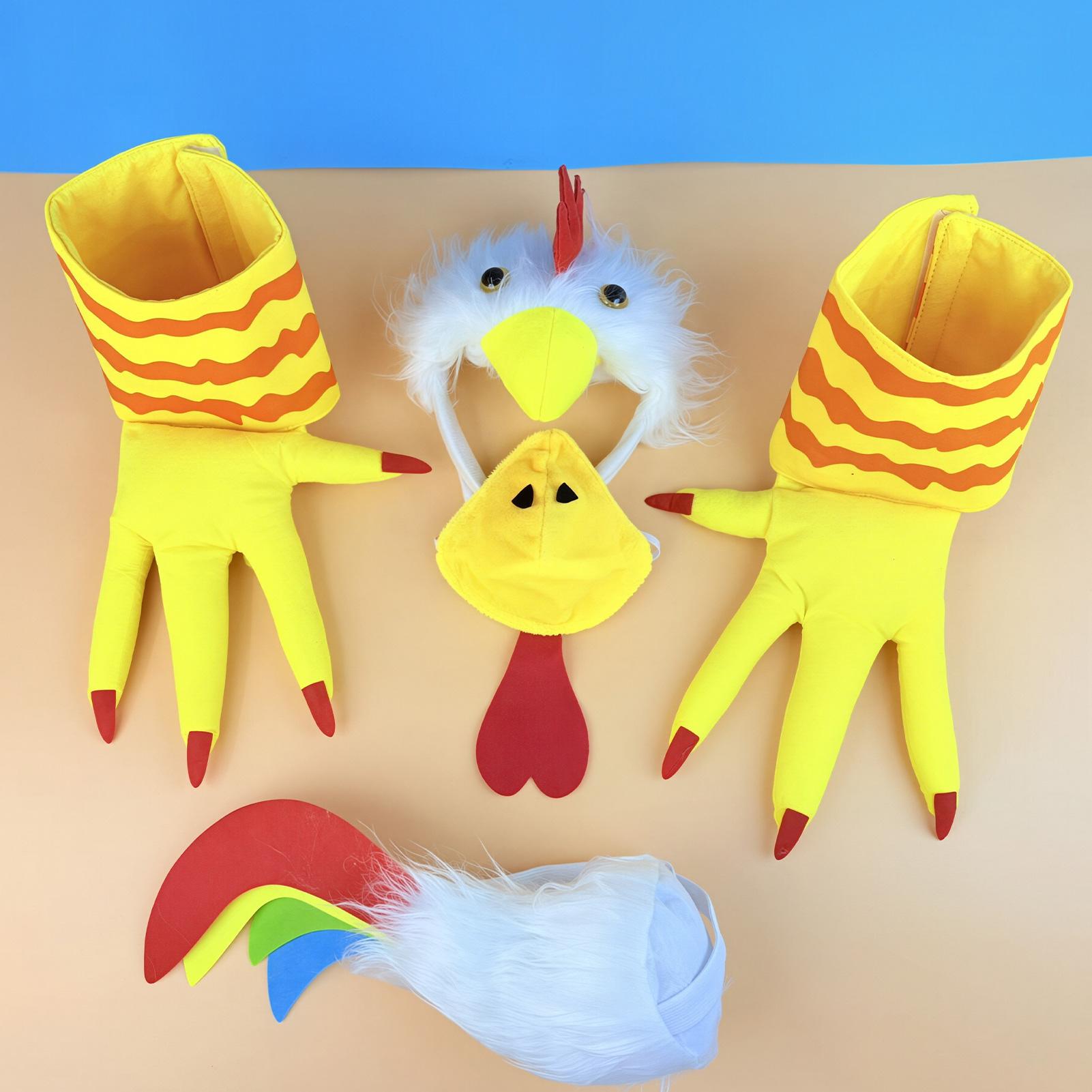 雄鶏コスチュームアクセサリー：雄鶏の櫛、ヘッドバンド、鶏の尻 - Shoe Brush のレビューと価格