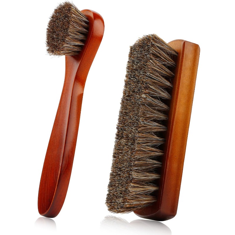 新登場！ 高品質な馬毛ブラシ2本セット。靴やブーツの清掃、お - Shoe Cleaning Brush のレビューと価格