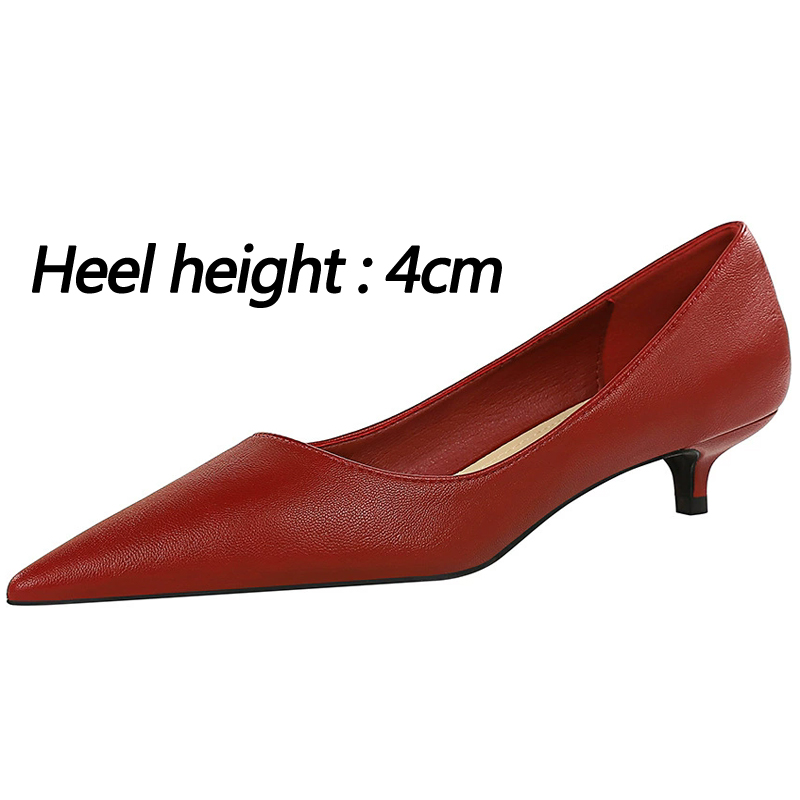 ファッションポインテッドトゥミッドヒールシューズ 4 センチ - Shoe Tree のレビューと価格